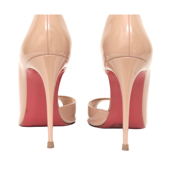Christian Louboutin Nude D'Orsay Peep Toe Pumps - Picture 9 of 13